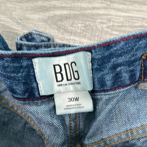 BDG Blue Flare Barrel Leg Jeans - Buckle Waist Adjuster - 30W - Picture 2 of 3